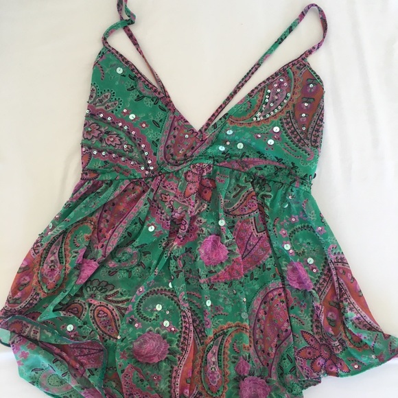 Topshop Tops - Vintage Topshop sequin racer back top